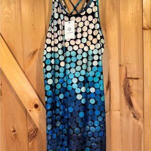 Blue and White Polka Dot Dress